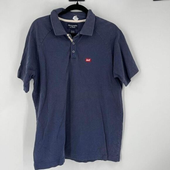 Vintage 90s‎ Abercrombie & Fitch Men's Short Sleeve Polo Shirt Navy Blue Size XL - Picture 9 of 9